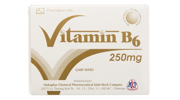 Vitamin B6 Mekophar 250mg trị thiếu máu, ngừa co giật (10 vỉ x 10 viên)