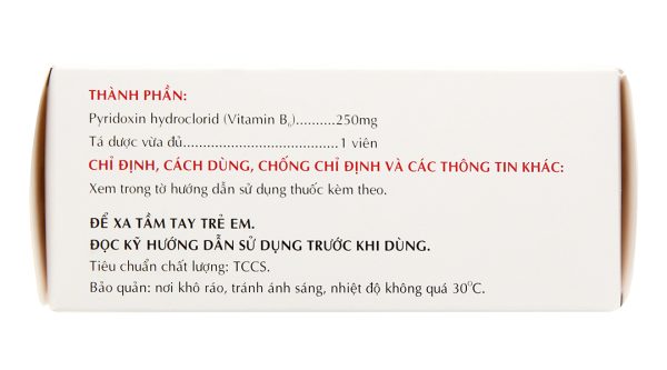 Vitamin B6 Mekophar 250mg trị thiếu máu, ngừa co giật (10 vỉ x 10 viên)