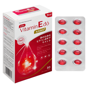 Vitamin E đỏ Kawa hạn chế lão hóa, làm đẹp da hộp 30 viên
