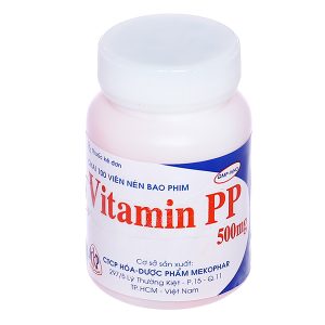 Vitamin PP Mekophar 500mg trị thiếu nicotinamide lọ 100 viên