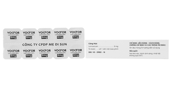 Vocfor 8mg giảm đau, kháng viêm xương khớp (3 vỉ x 10 viên)