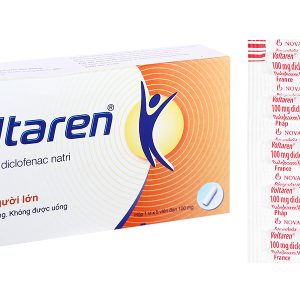 Viên đặt trực tràng Voltaren 100mg giảm đau, kháng viêm (1 vỉ x 5 viên)