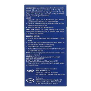 Vương Hoạt giảm nguy cơ thoái hóa cột sống, đau vai gáy hộp 80 viên