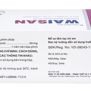 Waisan 50mg điều trị triệu chứng tăng trương lực cơ, co cứng cơ (10 vỉ x 10 viên)