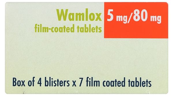 Wamlox 5mg/80mg trị tăng huyết áp vô căn (4 vỉ x 7 viên)