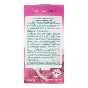 Women's Daily One bổ sung vitamin và khoáng chất cho phụ nữ chai 60 viên
