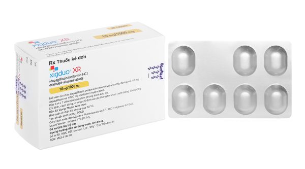 Xigduo XR 10mg/1000mg trị đái tháo đường tuýp 2 (4 vỉ x 7 viên)