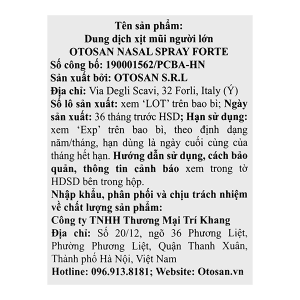 Dung dịch xịt mũi Otosan Nasal Spray Forte hỗ trợ giảm viêm mũi, viêm xoang lọ 30ml