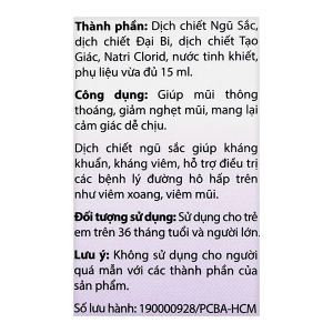 Dung dịch xịt mũi Thông Xoang Eugica hỗ trợ giảm các bệnh lý hô hấp chai 15ml