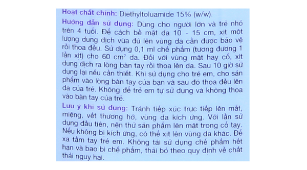 Xịt chống muỗi Remos hương lavender chai 70ml