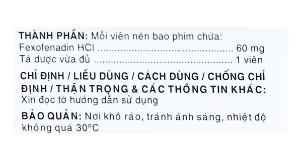 Xonatrix 60mg trị triệu chứng viêm mũi dị ứng, mày đay (3 vỉ x 10 viên)