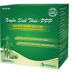 Xuyên Sinh Thảo-PPP giảm ho, đau rát họng hộp 100 viên