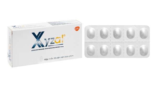 Xyzal 5mg trị viêm mũi dị ứng, mề đay (1 vỉ x 10 viên)