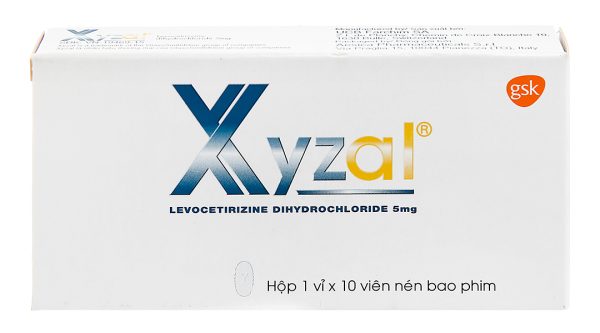 Xyzal 5mg trị viêm mũi dị ứng, mề đay (1 vỉ x 10 viên)