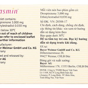 Yasmin thuốc tránh thai hằng ngày (1 vỉ x 21 viên)