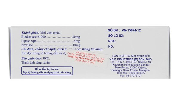 Viên nhai YspBio - Tase trị chứng khó tiêu, bội thực, chán ăn (10 vỉ x 10 viên)