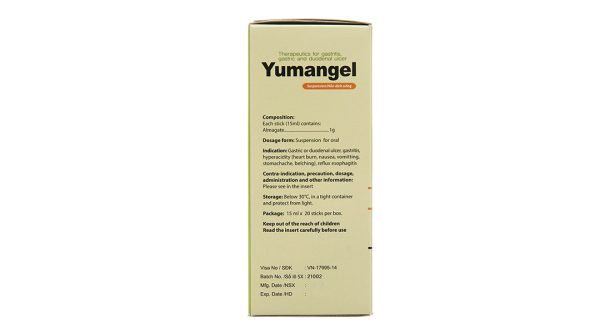 Hỗn dịch uống Yumangel 1g trị trào ngược dạ dày, thực quản (20 gói x 15ml)