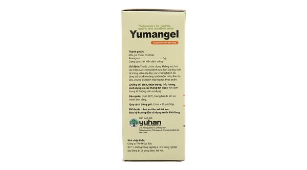 Hỗn dịch uống Yumangel 1g trị trào ngược dạ dày, thực quản (20 gói x 15ml)