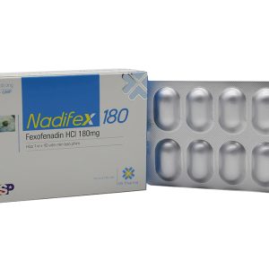 Nadifex 180 trị viêm mũi dị ứng, mày đay (1 vỉ x 10 viên)