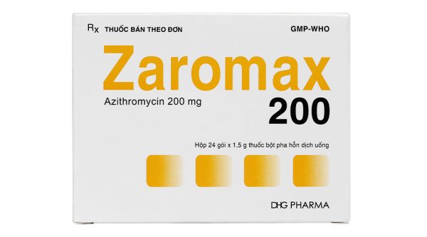 Bột pha hỗn dịch uống Zaromax 200 trị nhiễm khuẩn (24 gói x 1.5g)
