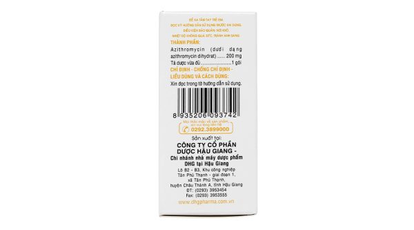 Bột pha hỗn dịch uống Zaromax 200 trị nhiễm khuẩn (24 gói x 1.5g)