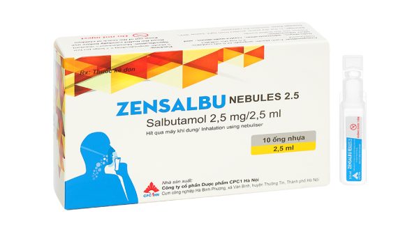 Dung dịch Zensalbu Nebules 2.5mg/2.5ml trị hen cấp, cơn co thắt phế quản (2 vỉ x 5 ống)