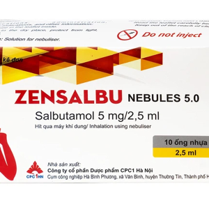 Dung dịch xịt Zensalbu 5mg/2.5ml trị hen cấp, cơn co thắt phế quản (2 vỉ x 5 ống)
