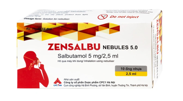 Dung dịch xịt Zensalbu 5mg/2.5ml trị hen cấp, cơn co thắt phế quản (2 vỉ x 5 ống)
