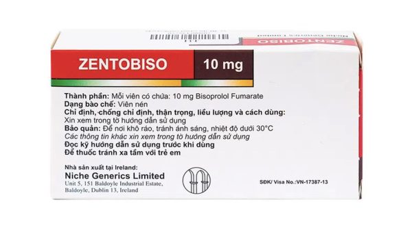 Zentobiso 10mg trị suy tim mãn tính ổn định (2 vỉ x 14 viên)