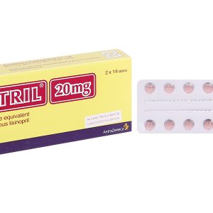 Zestril 20mg trị tăng huyết áp, suy tim (2 vỉ x 14 viên)