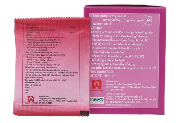 Cốm Bổ Zinc - Kid Inmed 70mg bổ sung kẽm, trị tiêu chảy (25 gói x 3g)