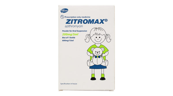 Bột pha hỗn dịch uống Zitromax 200mg/5ml trị nhiễm khuẩn lọ 600mg/15ml