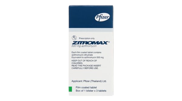 Zitromax 500mg trị nhiễm khuẩn (1 vỉ x 3 viên)