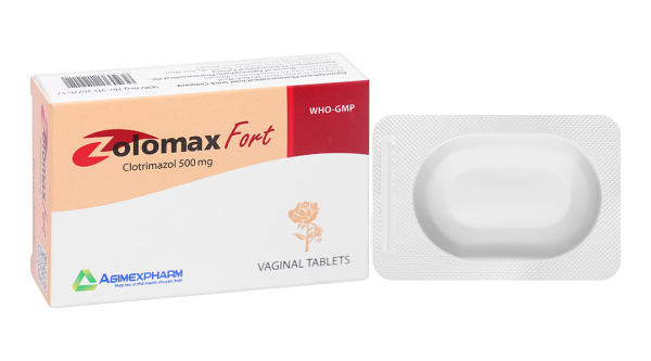 Thuốc đặt Zolomax Fort 500mg điều trị nấm Candida (1 vỉ x 1 viên)