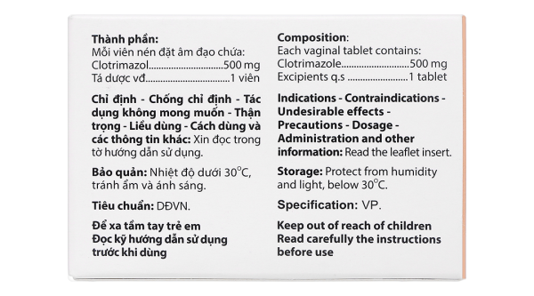Thuốc đặt Zolomax Fort 500mg điều trị nấm Candida (1 vỉ x 1 viên)
