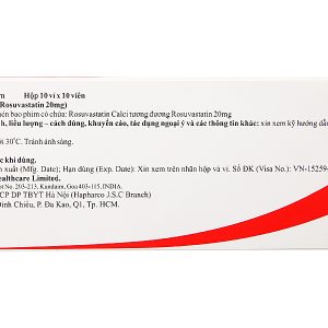 Zyrova 20 trị rối loạn mỡ máu (10 vỉ x 10 viên)