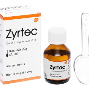 Dung dịch uống Zyrtec 0.1% giảm triệu chứng viêm mũi dị ứng, mề đay chai 60ml