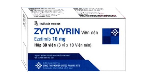 Zytovyrin 10mg điều trị rối loạn mỡ máu (3 vỉ x 10 viên)