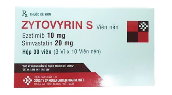 Zytovyrin S điều trị tăng cholesterol máu nguyên phát và rối loạn lipid (3 vỉ x 10 viên)