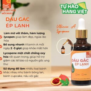 Tinh dầu gấc ép lạnh nguyên chất Gấc Garden giúp làm đẹp, ngừa lão hóa 50ml