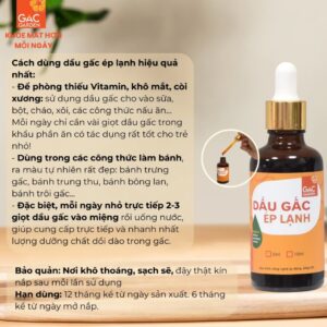 Cách sử dụng dầu gấc ép lạnh